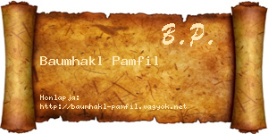 Baumhakl Pamfil névjegykártya